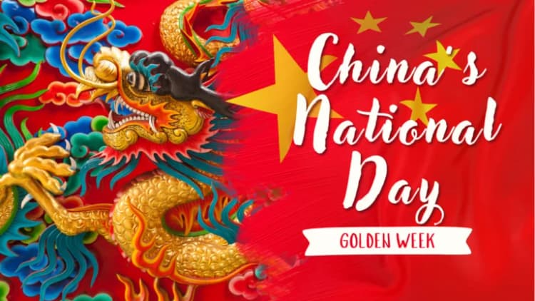 Złoty tydzień w Chinach 2025 r - przerwa od 1 do 8 października (chińskie święto Golden Week)