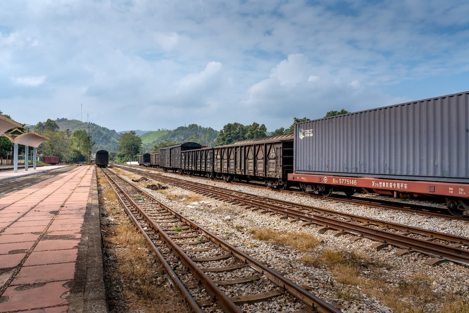 Bahntransport von Containern aus China